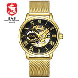 Skeleton Mechanical Watch Luxury Gold Men