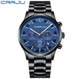 CRRJU Watch Chronograph Auto Date Men's