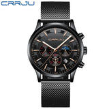 CRRJU Watch Chronograph Auto Date Men's