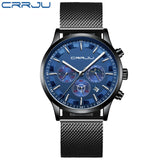 CRRJU Watch Chronograph Auto Date Men's